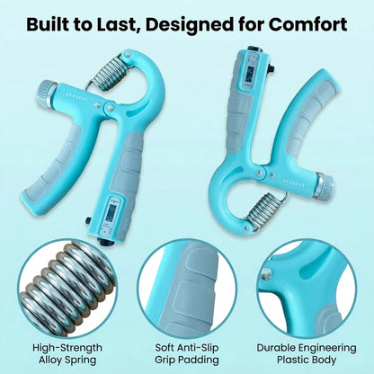 Adjustable Resistance Grip Strength Trainer (11-132 Lbs/5-60 Kg) - 2-Pack Forearm and Hand Exerciser for Muscle Development, Injury Rehabilitation, and Office Relaxation